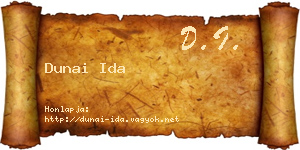 Dunai Ida névjegykártya